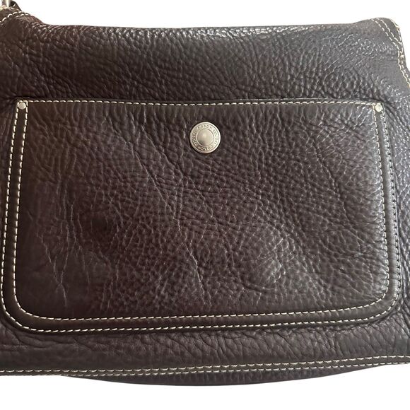 COACH Pebbled Leather Vintage Shoulder Flap Bag Brown - Picture 7 of 8